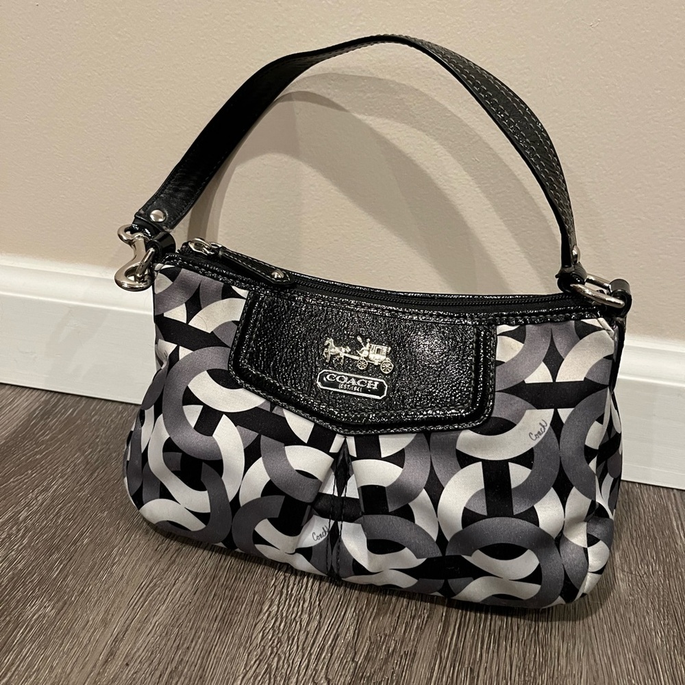 Coach Small Black and White Hobo Bag